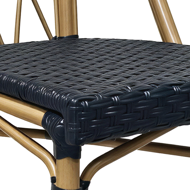 Cargue la imagen en el visor de la galería, Silla de exterior e interior Juliette color negro &amp; natural, de ratán sintético - 021
