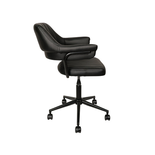 Silla De Escritorio JY1029-1-BLK para Interior de Aluminio Color Negro  - JY10291-BLK