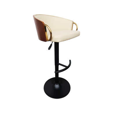 Silla Alta de Barra 1025 JY3025Y para Interior Color Crema&walnut - JY3025Y / 1025