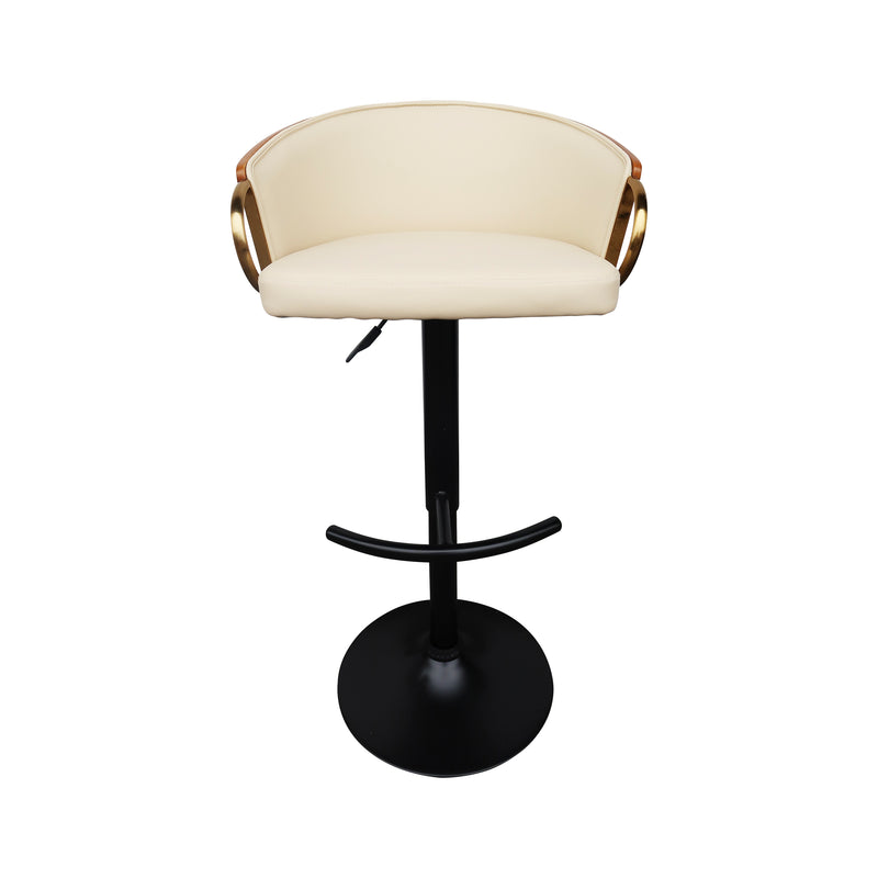 Cargue la imagen en el visor de la galería, Silla Alta de Barra 1025 JY3025Y para Interior Color Crema&amp;walnut - JY3025Y / 1025
