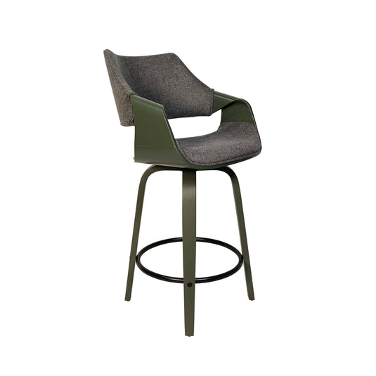 Silla alta para barra JY3075-811-GR para interior color verde & gris - JY3075-811-GR