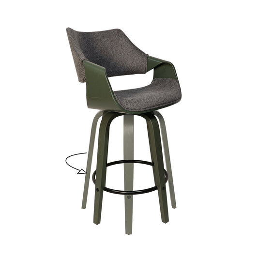 Silla alta para barra JY3075-811-GR para interior color verde & gris - JY3075-811-GR