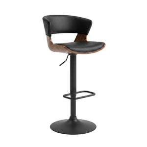 Silla Alta para Interior 1068 color Negro & Walnut con PU -  JY3080-1068