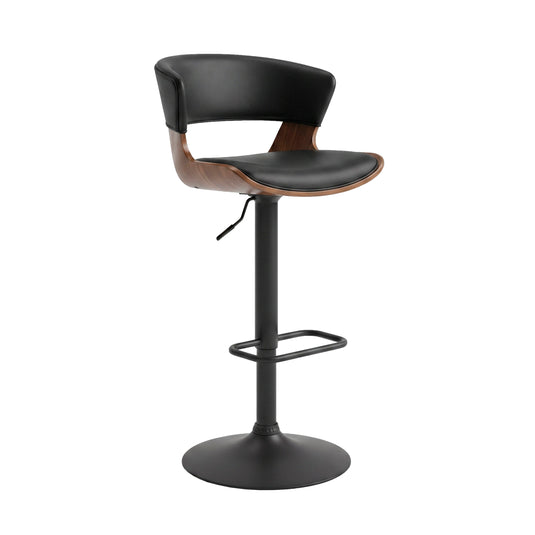 Silla Alta para Interior 1068 color Negro & Walnut con PU -  JY3080-1068