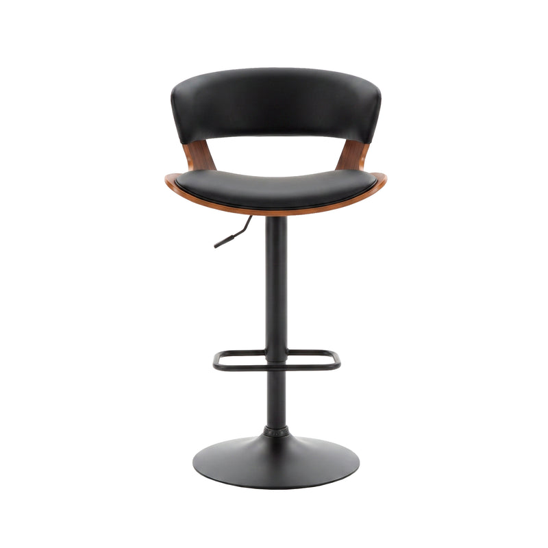 Cargue la imagen en el visor de la galería, Silla Alta para Interior 1068 color Negro &amp; Walnut con PU -  JY3080-1068
