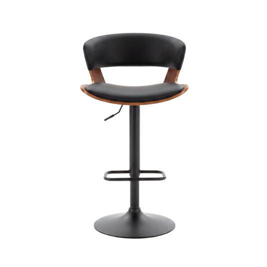 Silla Alta para Interior 1068 color Negro & Walnut con PU -  JY3080-1068