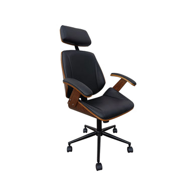 Silla de Escritorio 1012 color negro&madera  - JY652