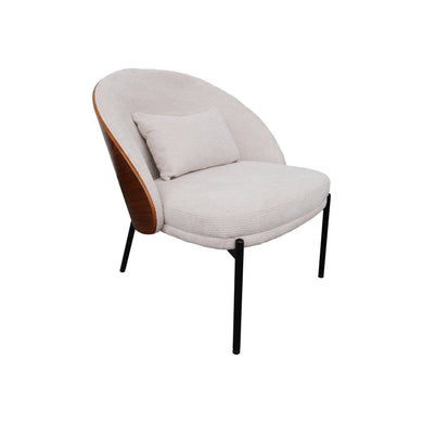 Sillón individual de interior JY9073XT - 1028 color beige&walnut - JY9073XT / 1028