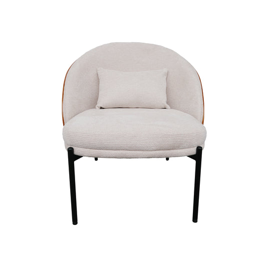 Sillón individual de interior JY9073XT - 1028 color beige&walnut - JY9073XT / 1028