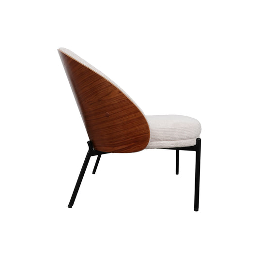 Sillón individual de interior JY9073XT - 1028 color beige&walnut - JY9073XT / 1028