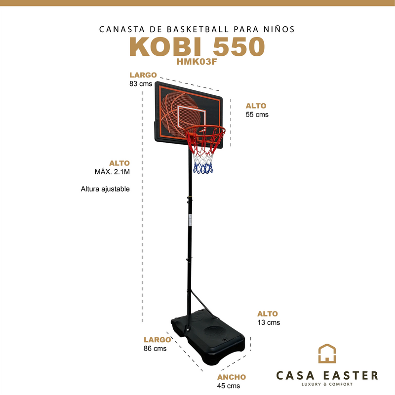 Cargue la imagen en el visor de la galería, Juego de Canasta para  Basketball  Color  Negro KOBI-HMK03F
