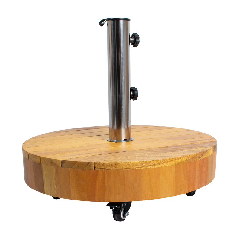 Cargue la imagen en el visor de la galería, Base para sombrilla de madera KIKA color teca oscura - 23874C
