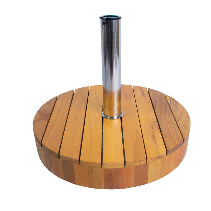 Cargue la imagen en el visor de la galería, Base para sombrilla de madera KIKA color teca oscura - 23874C
