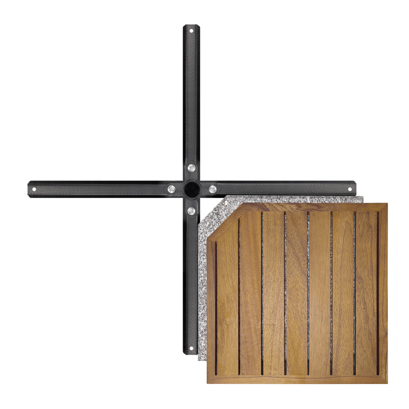 Cargue la imagen en el visor de la galería, Base para sombrilla LIOUX de madera con soporte de granito - 23886CW22
