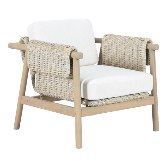 Set triple de madera Licius con mesa de centro, para exterior color natural - HUC 41294-53-31