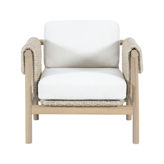 Set triple de madera Licius con mesa de centro, para exterior color natural - HUC 41294-53-31