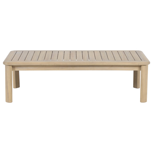 Set triple de madera Licius con mesa de centro, para exterior color natural - HUC 41294-53-31