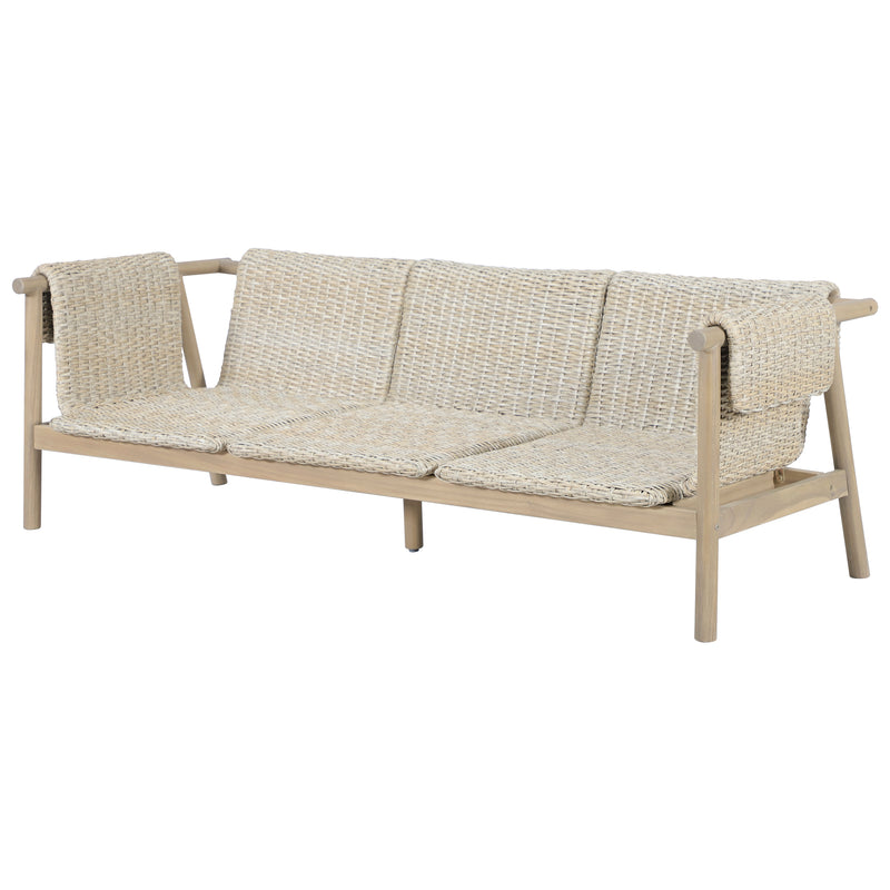 Load image into Gallery viewer, Set triple de madera Licius con mesa de centro y mesa bistro para exterior color natural - HUC41294-53-31-36
