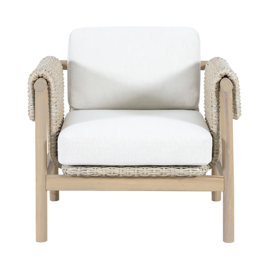 Set triple de madera Licius con mesa de centro y mesa bistro para exterior color natural - HUC41294-53-31-36