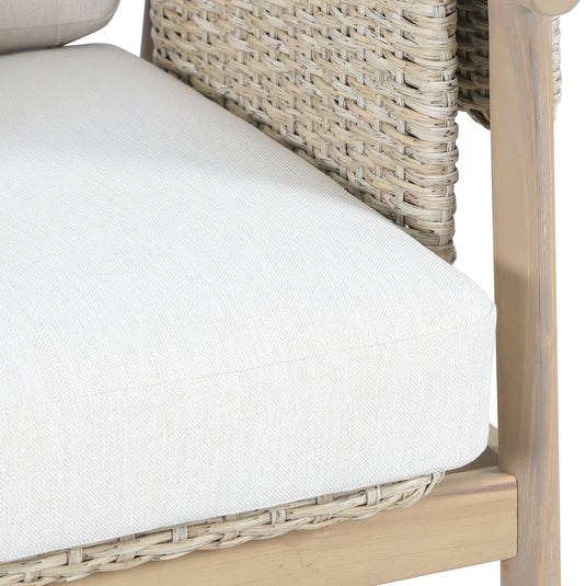Set triple de madera Licius con mesa de centro y mesa bistro para exterior color natural - HUC41294-53-31-36