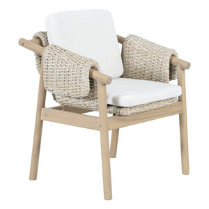 Silla de madera Licius para exterior color Natural - HUC41248