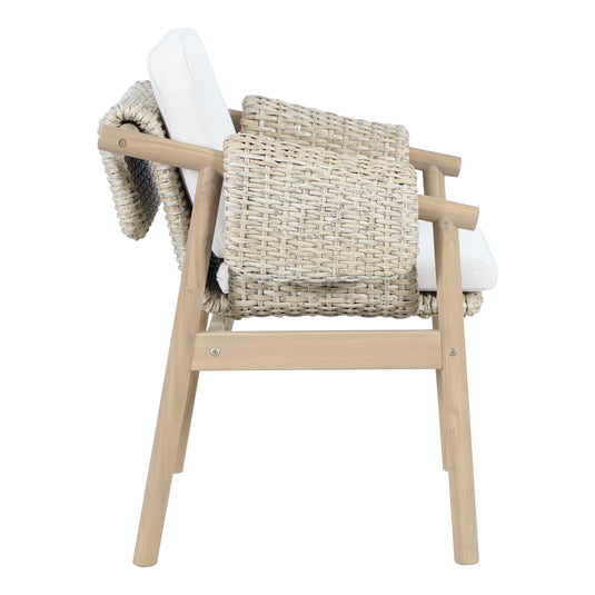 Silla de madera Licius para exterior color Natural - HUC41248