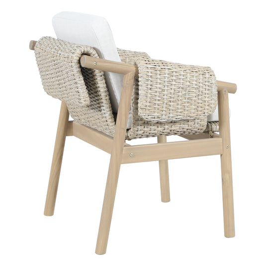 Silla de madera Licius para exterior color Natural - HUC41248