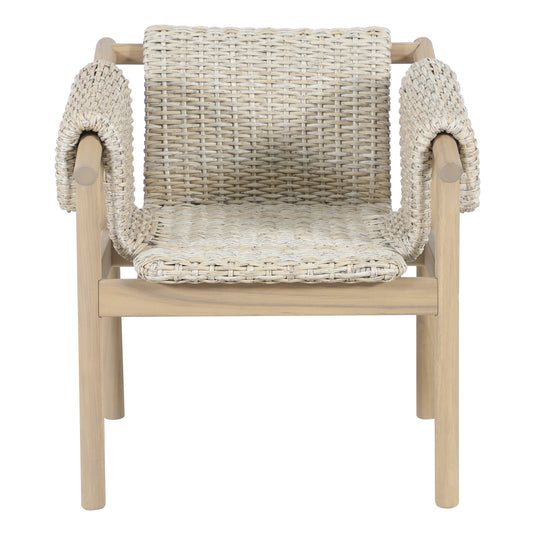 Silla de madera Licius para exterior color Natural - HUC41248
