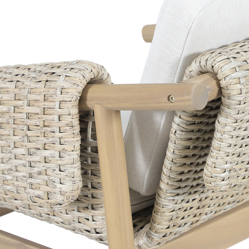 Load image into Gallery viewer, Silla de madera Licius para exterior color Natural - HUC41248
