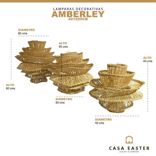Lampara Decorativa Colgante para exterior y interior Color Natural AMBERLEY-401929CB CasaEaster