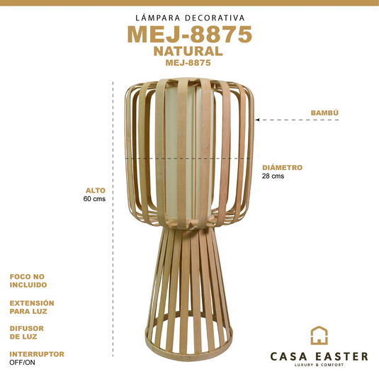 Lampara estilo bamboo MEJ8875-2860 CasaEaster