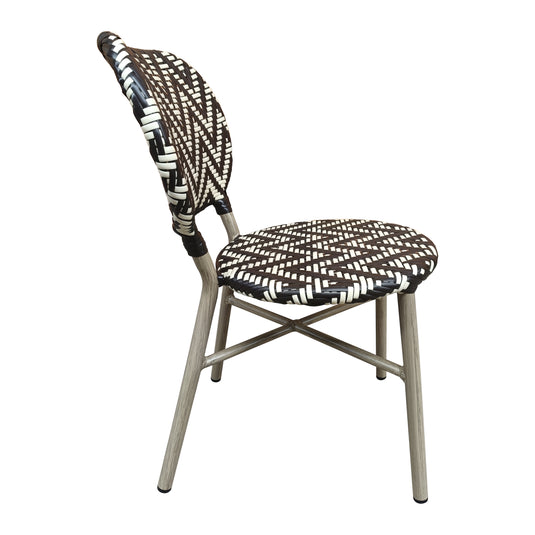 Rattan Chair for outdoor and indoor Dark Brown/Beige MAKRAME - 6751