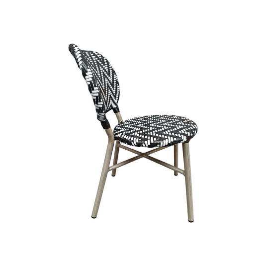 Silla de Rattan para exterior e interior Color Café/Blanco MAKRAME - 6751