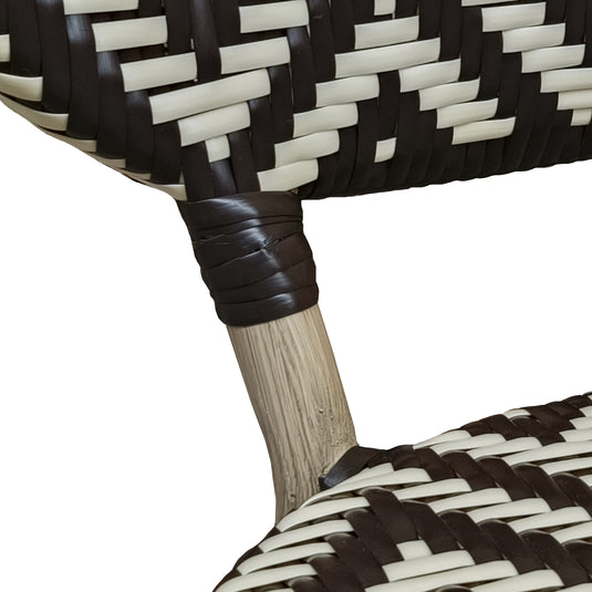 Rattan Chair for outdoor and indoor Dark Brown/Beige MAKRAME - 6751