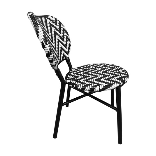 Silla de Rattan para exterior e interior Color Verde/Negro MAKRAME - 6760