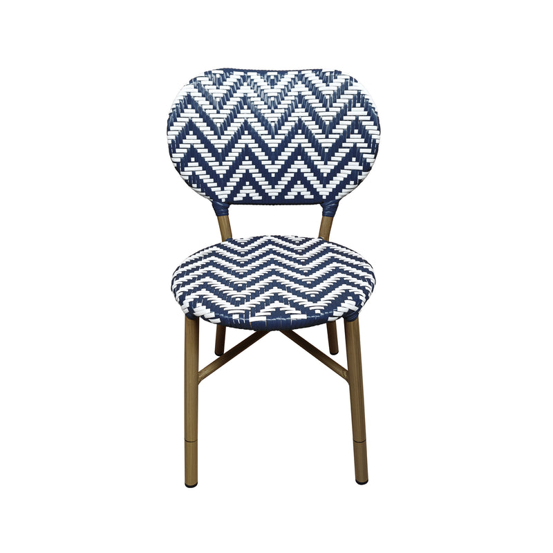 Cargue la imagen en el visor de la galería, Silla de Rattan para exterior e interior Color Azul/Blanco MAKRAME - 6750
