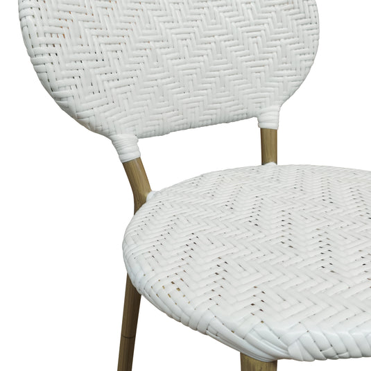 Silla de Rattan para exterior e interior Color Blanco MAKRAME - 6762