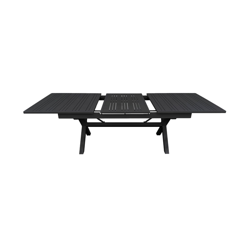 Load image into Gallery viewer, Comedor expandible Malke + 8 sillas Glamour, para exterior, color carbón - MALK-GLAM8
