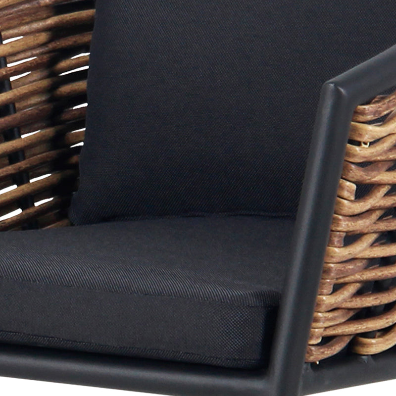 Load image into Gallery viewer, Comedor expandible Malke + 8 sillas Glamour, para exterior, color carbón - MALK-GLAM8
