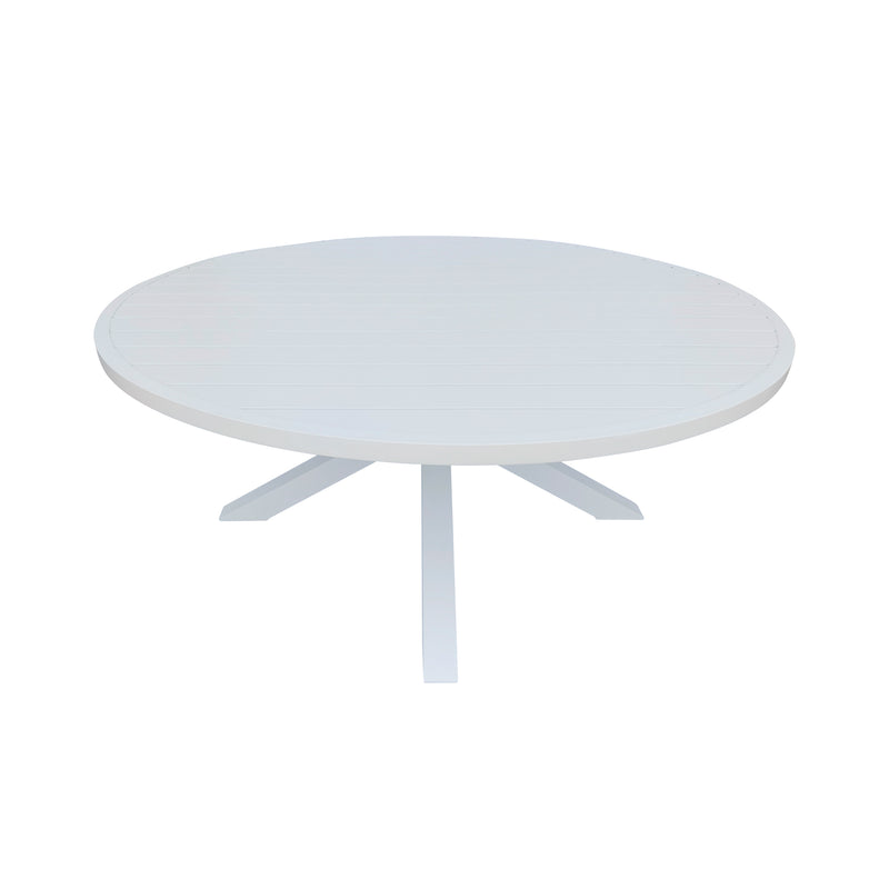 Cargue la imagen en el visor de la galería, Comedor redondo para exterior Matzo white + 6 sillas Makrame 6762 white - 58791 / 6762
