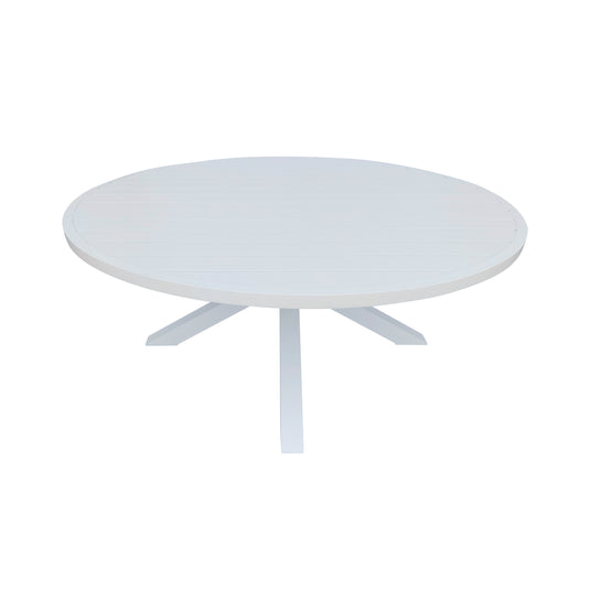 Comedor redondo para exterior Matzo white + 6 sillas Makrame 6762 white - 58791 / 6762