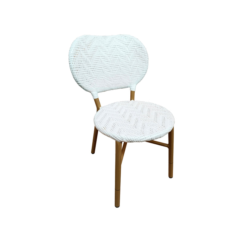 Cargue la imagen en el visor de la galería, Comedor redondo para exterior Matzo white + 6 sillas Makrame 6762 white - 58791 / 6762
