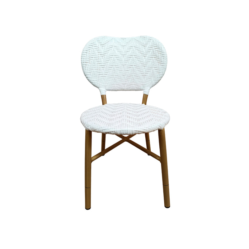 Cargue la imagen en el visor de la galería, Comedor redondo para exterior Matzo white + 6 sillas Makrame 6762 white - 58791 / 6762

