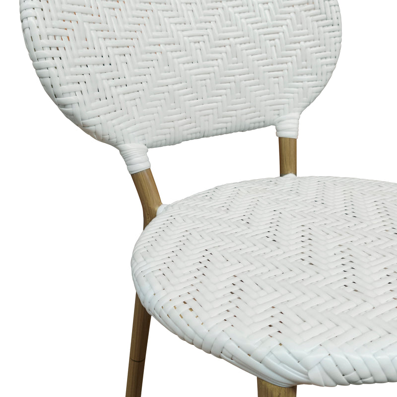 Cargue la imagen en el visor de la galería, Comedor redondo para exterior Matzo white + 6 sillas Makrame 6762 white - 58791 / 6762
