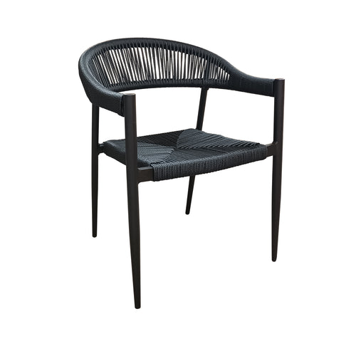 Silla Mona 7777 de Lazo para Exterior e Interior Color Negro - MONA 7777