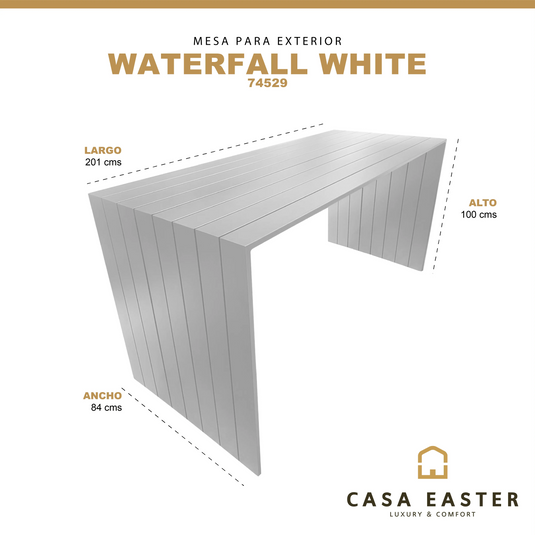 Mesa Alta de Barra De Aluminio Color Blanco WATERFALL-74529