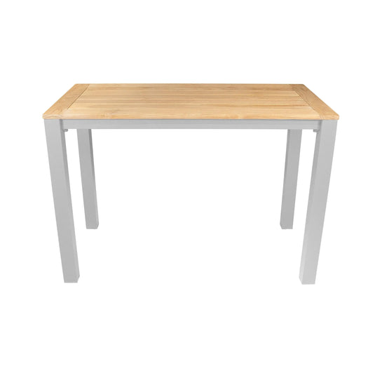 White Teak Wood High Bar Table CLAY-56679MC