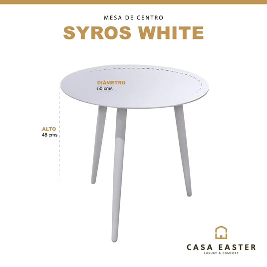 Mesa Bistro para Exterior e Interior de Aluminio Color Blanca SYROS- 58044