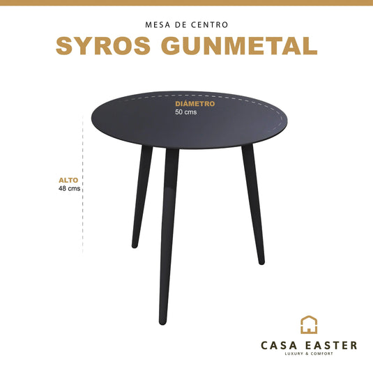 Mesa Bistro para Exterior e Interior de Aluminio Color Carbon SYROS-58046