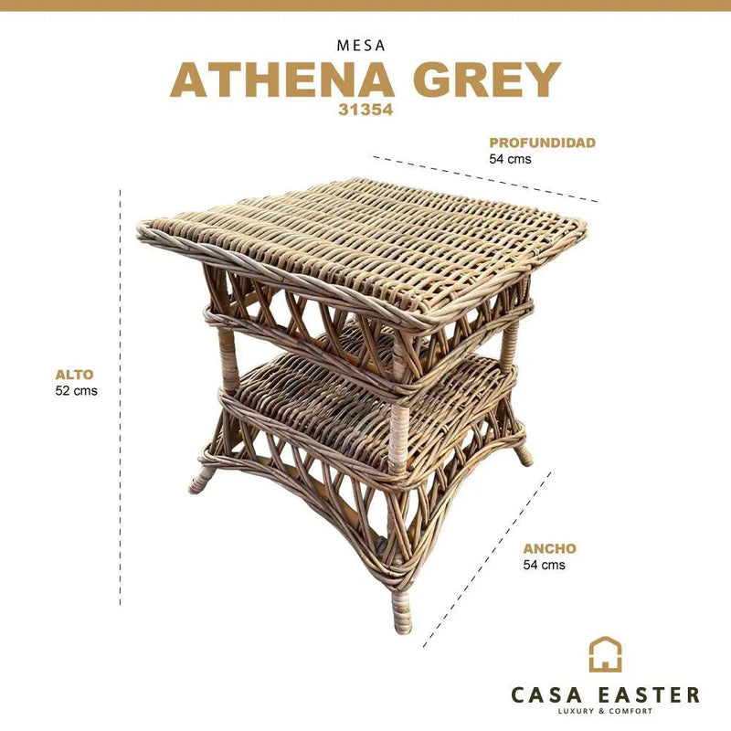 Load image into Gallery viewer, Bistro Table for Outdoor and Indoor Rattan - Gray Color ATHENA -31354
